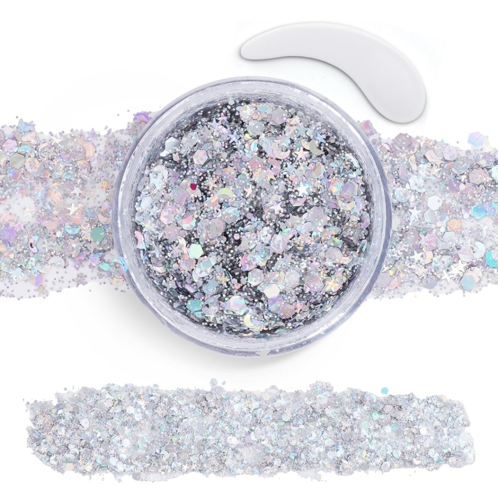 Silver Face & Body Glitter Gel